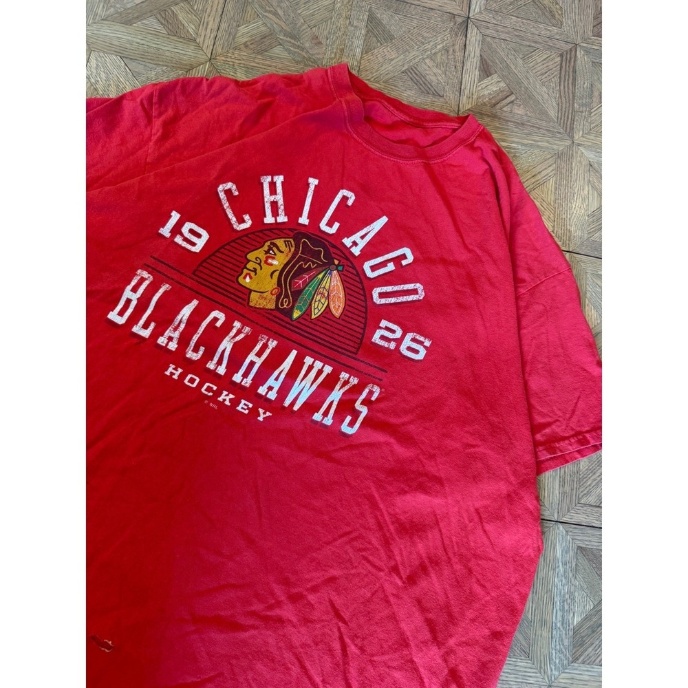Chicago Blackhawks Hockey T-Shirt Red Mens XL Distressed Vintage NHL 1926 Tee 15